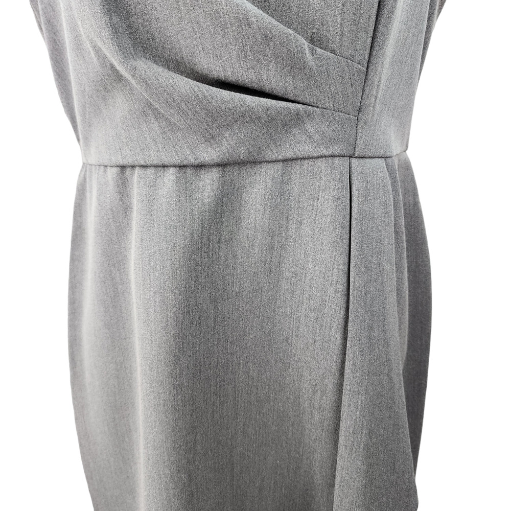 NWT Worthington Dress 10P Petite Gray Sleeveless Knee-Length Faux Wrap Career Ch - Picture 5 of 16